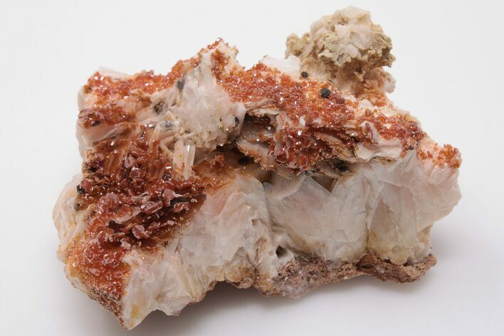 Ruby Red Vanadinite Crystals on Pink Barite - Morocco #196312